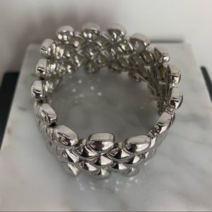 Silver cushion square tiled bracelet